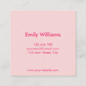 ミニマモダンリストシンプルピンク スクエア名刺 (裏面)