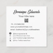 ミニマモダンリストシンプルフォトソーシャルメディア スクエア名刺 (裏面)