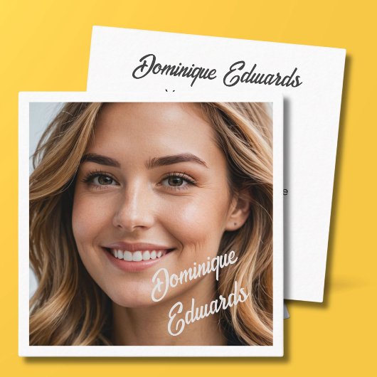 ミニマモダンリストシンプルフォトソーシャルメディア スクエア名刺