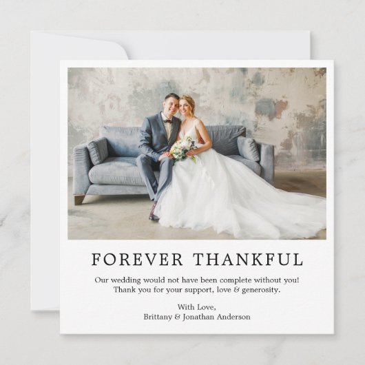 ミニマモダンリストシンプルフォーエバーサンクフルスクエア サンキューカード (正面)