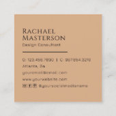 ミニマモダンリストシンプルブラックアンド金ゴールド スクエア名刺 (裏面)