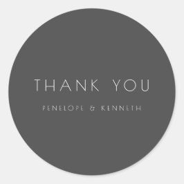 ミニマモダンリストシンプルブラック・結婚・サンキュー ラウンドシール