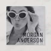 ミニマモダンリストシンプルプロフェッショナルフォトスクエア スクエア名刺 (正面)