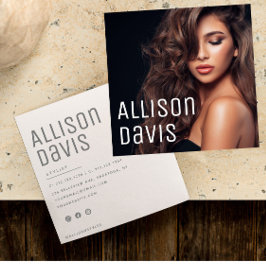 ミニマモダンリストシンプルプロフェッショナルフォトスクエア スクエア名刺