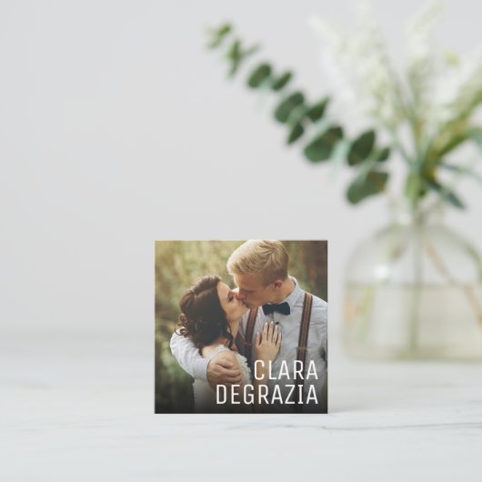 ミニマモダンリストシンプルプロフェッショナルフォトスクエア スクエア名刺 (スタンド正面)