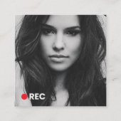 ミニマモダンリストシンプルプロフェッショナルフォトスクエア スクエア名刺 (正面)