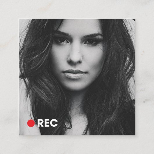 ミニマモダンリストシンプルプロフェッショナルフォトスクエア スクエア名刺 (正面)