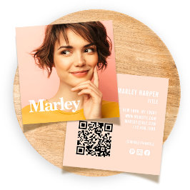 ミニマモダンリストシンプルプロフェッショナル写真かわいい スクエア名刺