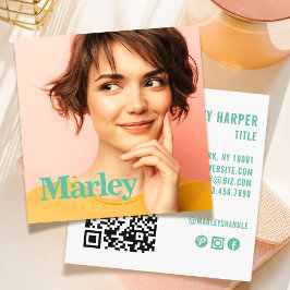 ミニマモダンリストシンプルプロフェッショナル写真かわいい スクエア名刺