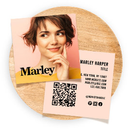 ミニマモダンリストシンプルプロフェッショナル写真かわいい スクエア名刺