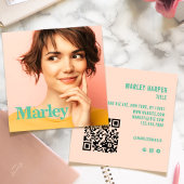 ミニマモダンリストシンプルプロフェッショナル写真かわいい スクエア名刺