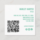 ミニマモダンリストシンプルプロフェッショナル写真かわいい スクエア名刺 (裏面)