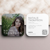 ミニマモダンリストシンプルプロフェッショナル写真クール スクエア名刺