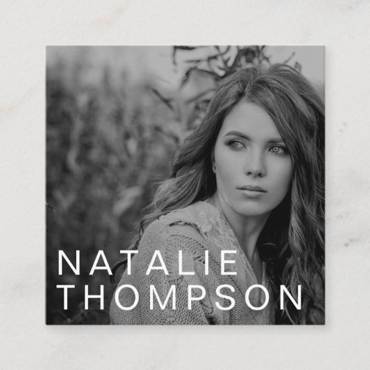 ミニマモダンリストシンプルプロフェッショナル写真クール スクエア名刺 (正面)