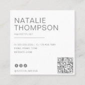 ミニマモダンリストシンプルプロフェッショナル写真クール スクエア名刺 (裏面)