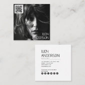 ミニマモダンリストシンプルプロフェッショナル写真 スクエア名刺 (正面/裏面)