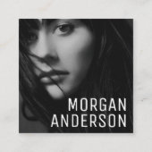 ミニマモダンリストシンプルプロフェッショナル写真 スクエア名刺 (正面)