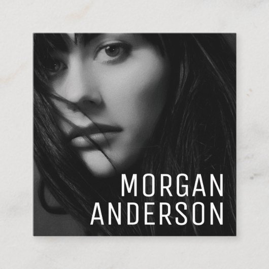 ミニマモダンリストシンプルプロフェッショナル写真 スクエア名刺 (正面)