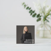 ミニマモダンリストシンプルプロフェッショナル写真 スクエア名刺 (スタンド正面)