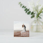 ミニマモダンリストシンプルプロフェッショナル写真 スクエア名刺 (スタンド正面)