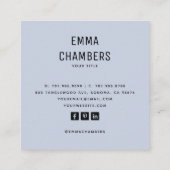 ミニマモダンリストシンプルプロフェッショナル写真 スクエア名刺 (裏面)