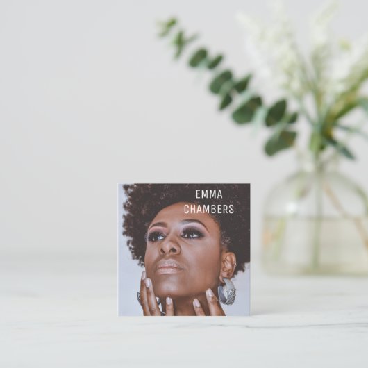 ミニマモダンリストシンプルプロフェッショナル写真 スクエア名刺 (スタンド正面)