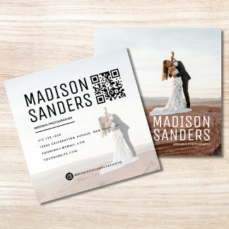 ミニマモダンリストシンプルプロフェッショナル写真 スクエア名刺