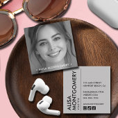 ミニマモダンリストシンプルプロフェッショナル写真 スクエア名刺