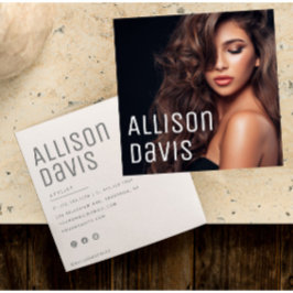 ミニマモダンリストシンプルプロフェッショナル写真 スクエア名刺