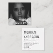 ミニマモダンリストシンプルプロフェッショナル写真 スクエア名刺 (正面/裏面)