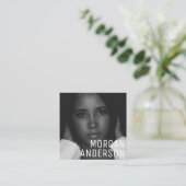 ミニマモダンリストシンプルプロフェッショナル写真 スクエア名刺 (スタンド正面)