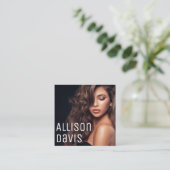 ミニマモダンリストシンプルプロフェッショナル写真 スクエア名刺 (スタンド正面)