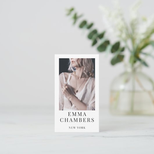 ミニマモダンリストシンプルプロフェッショナル写真 名刺 (スタンド正面)