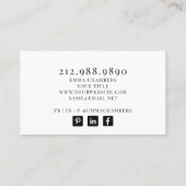 ミニマモダンリストシンプルプロフェッショナル写真 名刺 (裏面)