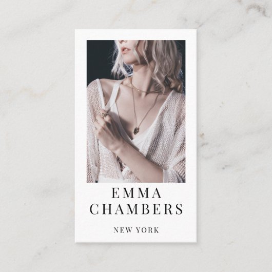 ミニマモダンリストシンプルプロフェッショナル写真 名刺 (正面)