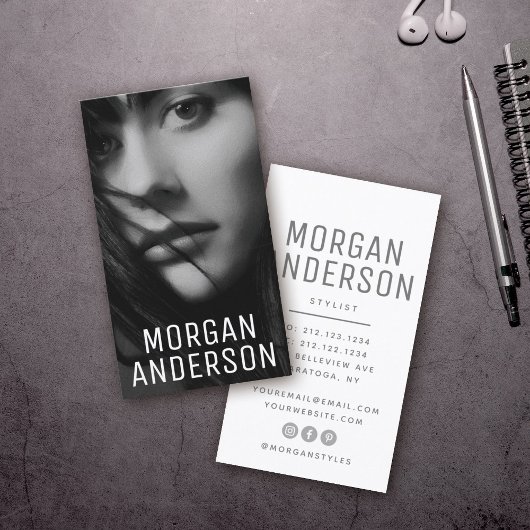 ミニマモダンリストシンプルプロフェッショナル写真 名刺