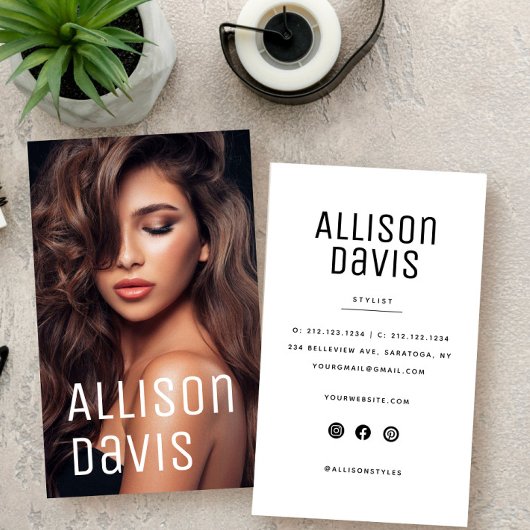 ミニマモダンリストシンプルプロフェッショナル写真 名刺