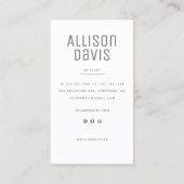 ミニマモダンリストシンプルプロフェッショナル写真 名刺 (裏面)