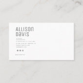 ミニマモダンリストシンプルプロフェッショナル写真 名刺 (裏面)