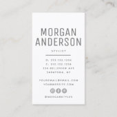 ミニマモダンリストシンプルプロフェッショナル写真 名刺 (裏面)