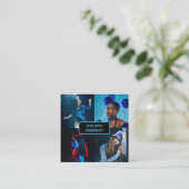 ミニマモダンリストシンプルプロフェッショナル写真qrコード スクエア名刺 (スタンド正面)