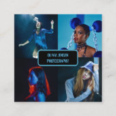 ミニマモダンリストシンプルプロフェッショナル写真qrコード スクエア名刺 (正面)