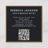 ミニマモダンリストシンプルプロフェッショナル写真QR スクエア名刺 (裏面)