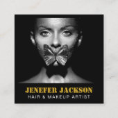 ミニマモダンリストシンプルプロフェッショナル写真QR スクエア名刺 (正面)