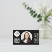 ミニマモダンリストシンプルプロフェッショナル写真QR 名刺 (スタンド正面)