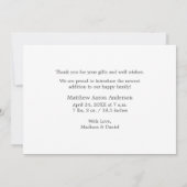 ミニマモダンリストシンプルベビーラヴ感謝していィ サンキューカード (裏面)