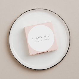 ミニマモダンリストシンプルホワイト結婚の感謝 ラウンドシール
