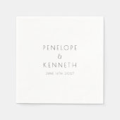 ミニマモダンリストシンプルホワ結婚イトのカスタム スタンダードカクテルナプキン (正面)