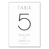 ミニマモダンリストシンプルホワ結婚イトのカスタム テーブルナンバー (正面)