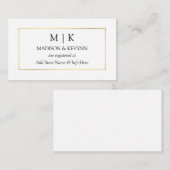 ミニマモダンリストシンプルモノグラム結婚のレジストリ エンクロージャーカード (正面/裏面)